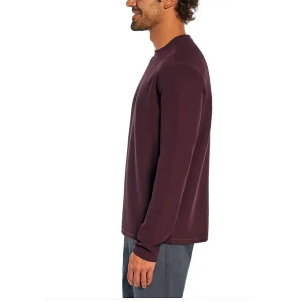 Banana Republic Men's L Waffle Top Crew Sweatshirt Textured Double Knit Shirt
